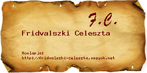 Fridvalszki Celeszta névjegykártya